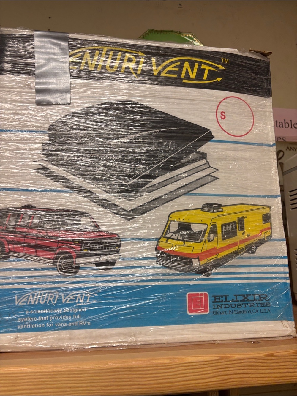 NuriVent RV Roof Vent Cover - Black/Yellow Graphics